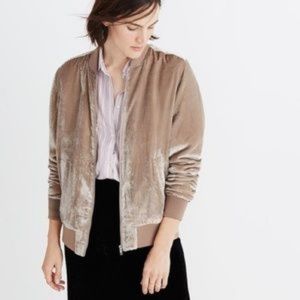 Madewell Velvet Bomber Jacket, M